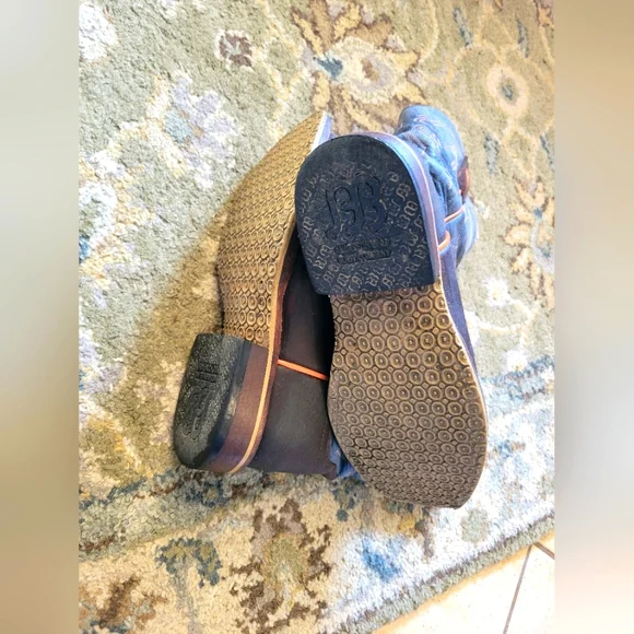 Anderson Bean Brown and Blue Cowboy Western Boots Kids - Picture 5 of 7